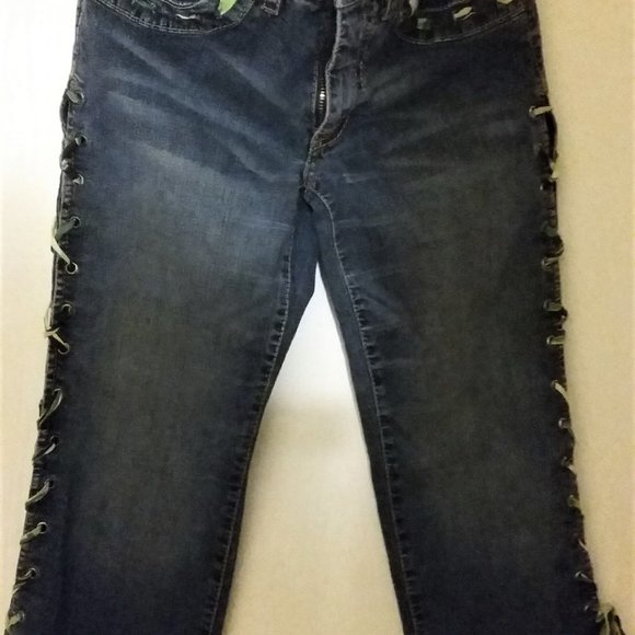 ⭐️ Host Pick ⭐️ X2  KIDS 7 Baby Phat Denim Capri Lace Up Leg  Pants - Picture 5 of 14